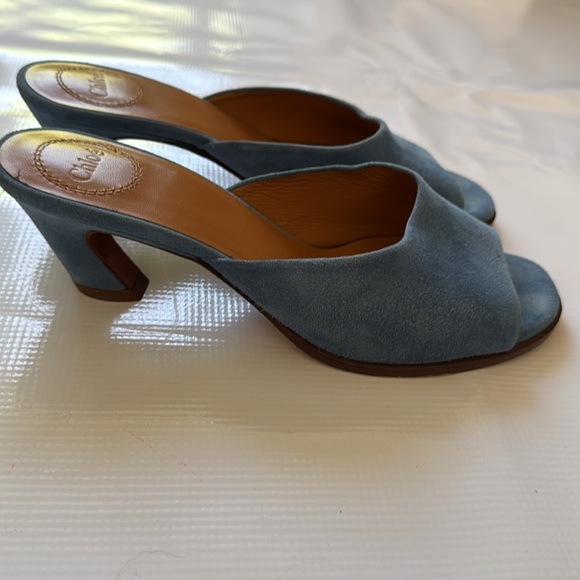 Chloé Oli 50mm suede mules - Blue size 37 - Picture 1 of 10